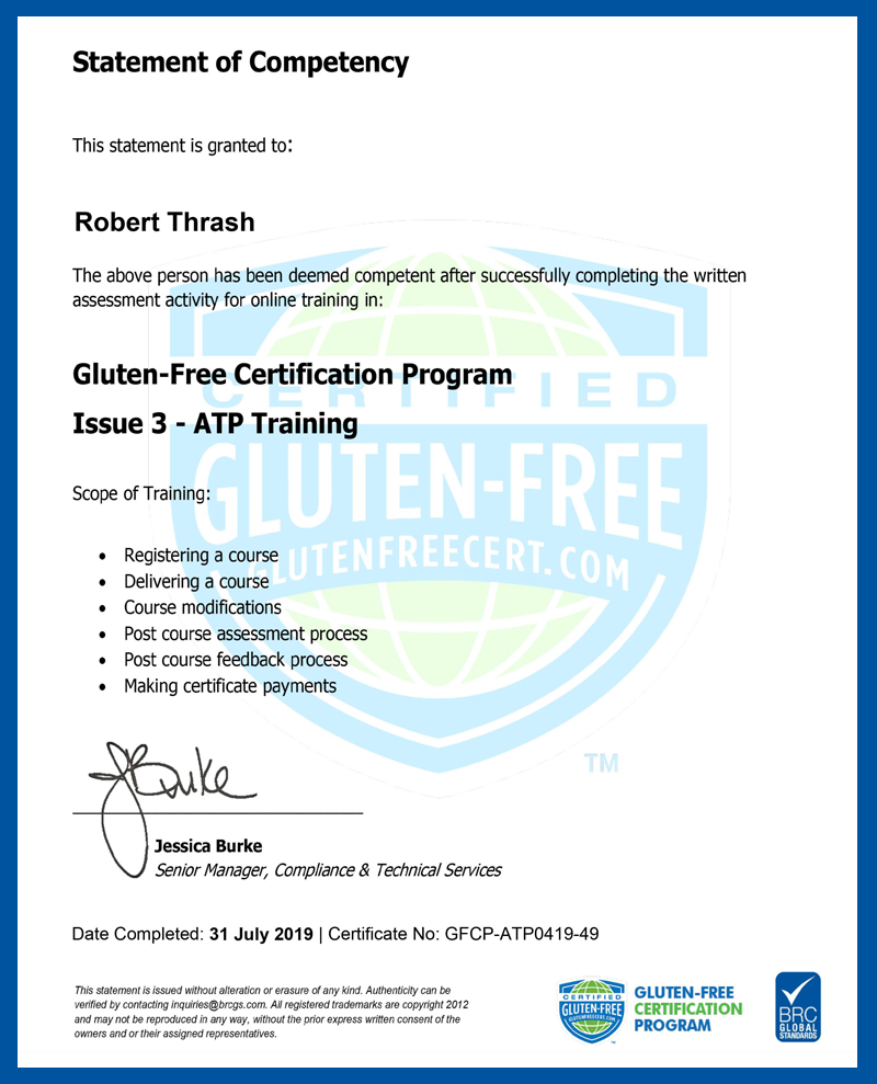 Robert-thrash-gluten-free-certification-program